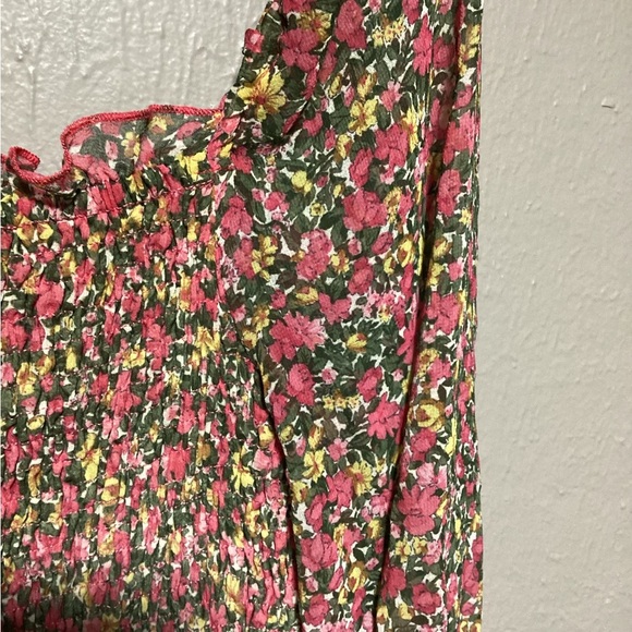 Dress Forum Colorful Floral Smocked Puff Sleeve Mini Dress - Picture 5 of 6